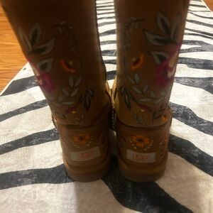 UGG Women's Brown Floral Winter Boots